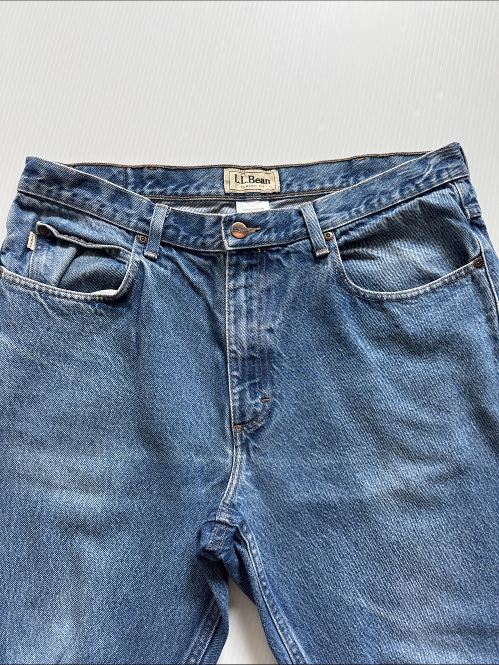 L.L. Bean Men's Classic Fit Blue Denim Jeans.  Size 36 x 30